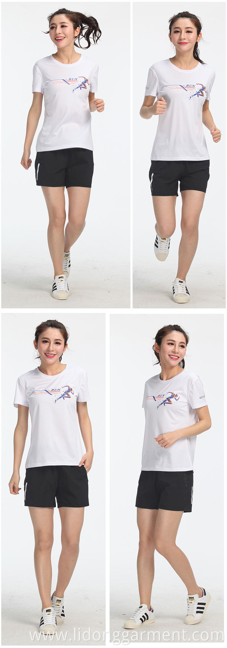 LiDong wholesale cheap printed t-shirts Night running suit gym t shirt